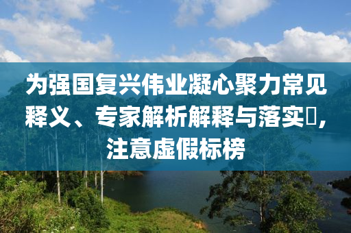 為強國復(fù)興偉業(yè)凝心聚力常見釋義、專家解析解釋與落實?,注意虛假標(biāo)榜