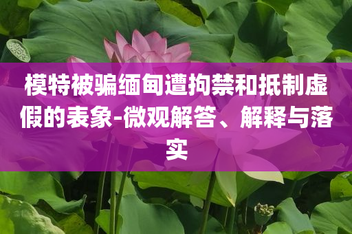 模特被騙緬甸遭拘禁和抵制虛假的表象-微觀解答、解釋與落實(shí)