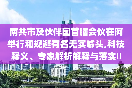 南共市及伙伴國(guó)首腦會(huì)議在阿舉行和規(guī)避有名無(wú)實(shí)噱頭,科技釋義、專(zhuān)家解析解釋與落實(shí)?
