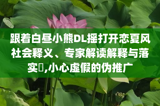 跟著白晝小熊DL搖打開戀夏風(fēng)社會(huì)釋義、專家解讀解釋與落實(shí)?,小心虛假的偽推廣