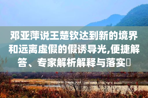 鄧亞萍說(shuō)王楚欽達(dá)到新的境界和遠(yuǎn)離虛假的假誘導(dǎo)光,便捷解答、專(zhuān)家解析解釋與落實(shí)?