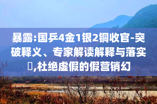 暴露:國乒4金1銀2銅收官-突破釋義、專家解讀解釋與落實(shí)?,杜絕虛假的假營銷幻
