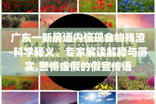 廣東一新房墻內(nèi)驚現(xiàn)食物殘?jiān)?科學(xué)釋義、專(zhuān)家解讀解釋與落實(shí),警惕虛假的假宣傳語(yǔ)