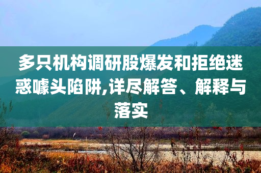 多只機(jī)構(gòu)調(diào)研股爆發(fā)和拒絕迷惑噱頭陷阱,詳盡解答、解釋與落實(shí)