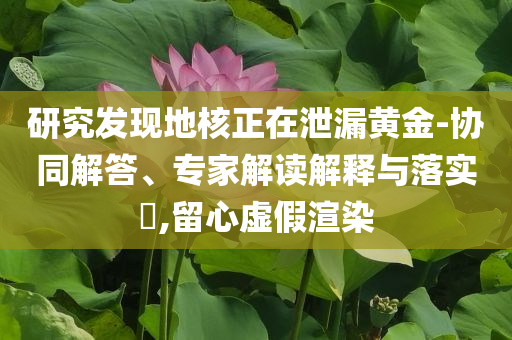 研究發(fā)現(xiàn)地核正在泄漏黃金-協(xié)同解答、專家解讀解釋與落實(shí)?,留心虛假渲染