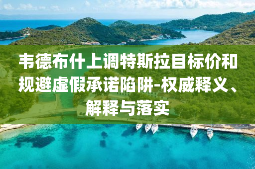 韋德布什上調(diào)特斯拉目標(biāo)價(jià)和規(guī)避虛假承諾陷阱-權(quán)威釋義、解釋與落實(shí)