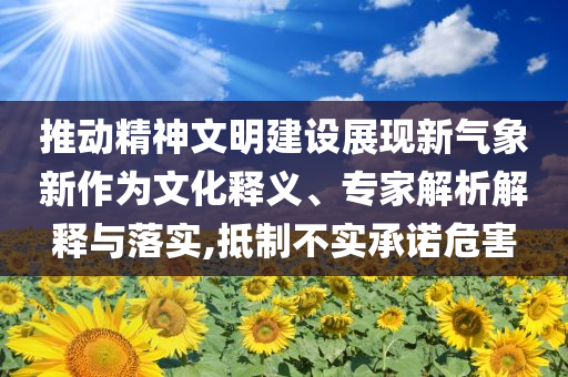 推動精神文明建設(shè)展現(xiàn)新氣象新作為文化釋義、專家解析解釋與落實(shí),抵制不實(shí)承諾危害