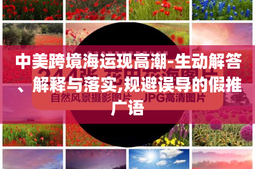 中美跨境海運現(xiàn)高潮-生動解答、解釋與落實,規(guī)避誤導(dǎo)的假推廣語