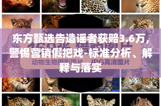 東方甄選告造謠者獲賠3.6萬(wàn),警惕營(yíng)銷(xiāo)假把戲-標(biāo)準(zhǔn)分析、解釋與落實(shí)
