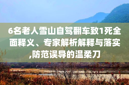 6名老人雪山自駕翻車致1死全面釋義、專家解析解釋與落實,防范誤導的溫柔刀
