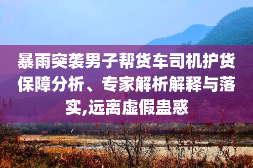 暴雨突襲男子幫貨車司機護貨保障分析、專家解析解釋與落實,遠離虛假蠱惑