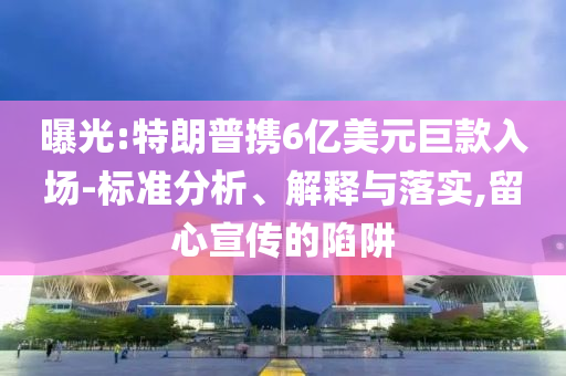 曝光:特朗普攜6億美元巨款入場-標(biāo)準(zhǔn)分析、解釋與落實(shí),留心宣傳的陷阱