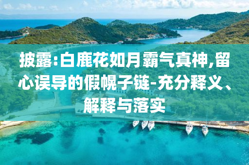 披露:白鹿花如月霸氣真神,留心誤導的假幌子鏈-充分釋義、解釋與落實