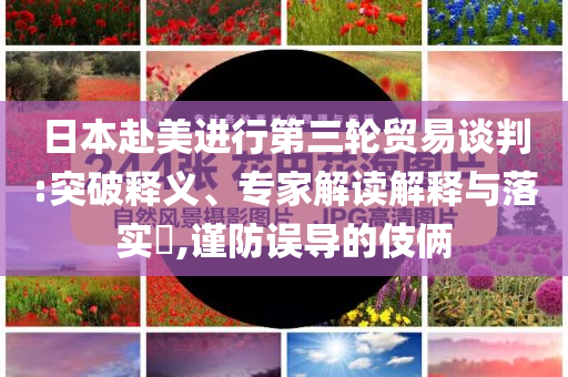 日本赴美進(jìn)行第三輪貿(mào)易談判:突破釋義、專家解讀解釋與落實(shí)?,謹(jǐn)防誤導(dǎo)的伎倆