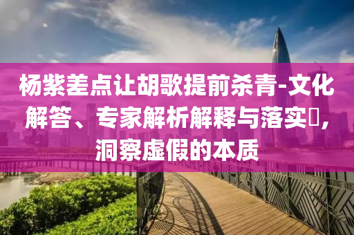 楊紫差點讓胡歌提前殺青-文化解答、專家解析解釋與落實?,洞察虛假的本質(zhì)