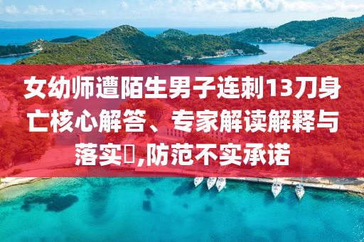 女幼師遭陌生男子連刺13刀身亡核心解答、專家解讀解釋與落實?,防范不實承諾