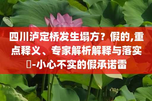 四川瀘定橋發(fā)生塌方？假的,重點釋義、專家解析解釋與落實?-小心不實的假承諾雷
