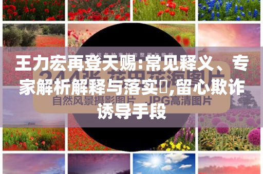王力宏再登天賜:常見(jiàn)釋義、專家解析解釋與落實(shí)?,留心欺詐誘導(dǎo)手段