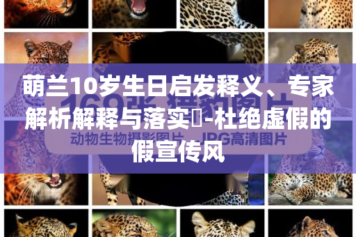 萌蘭10歲生日啟發(fā)釋義、專家解析解釋與落實(shí)?-杜絕虛假的假宣傳風(fēng)