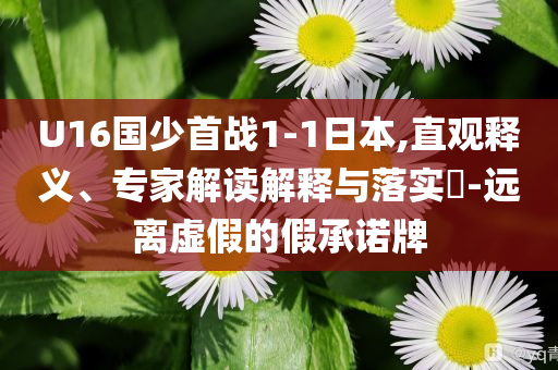 U16國少首戰(zhàn)1-1日本,直觀釋義、專家解讀解釋與落實?-遠(yuǎn)離虛假的假承諾牌