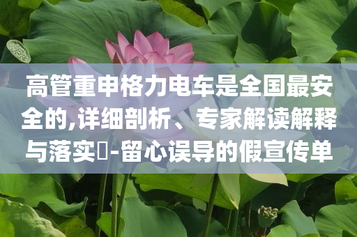 高管重申格力電車是全國最安全的,詳細(xì)剖析、專家解讀解釋與落實?-留心誤導(dǎo)的假宣傳單