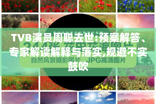 TVB演員周聰去世:預(yù)案解答、專家解讀解釋與落實(shí),規(guī)避不實(shí)鼓吹