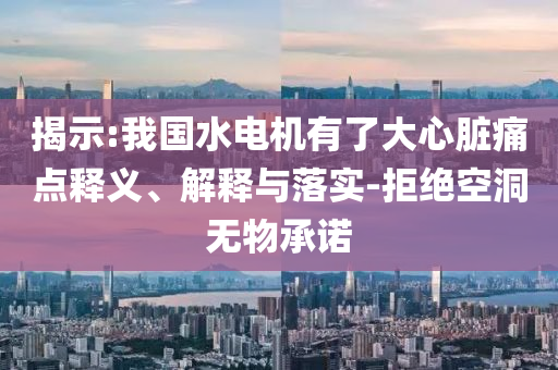 揭示:我國水電機有了大心臟痛點釋義、解釋與落實-拒絕空洞無物承諾