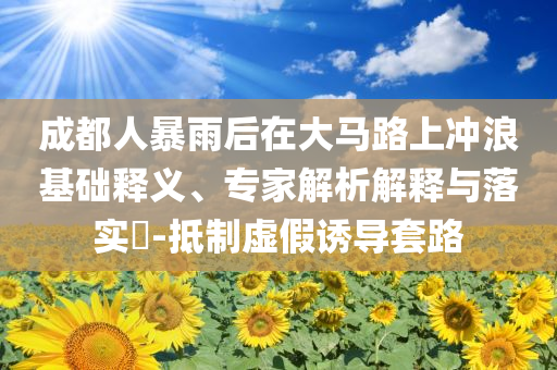成都人暴雨后在大馬路上沖浪基礎釋義、專家解析解釋與落實?-抵制虛假誘導套路