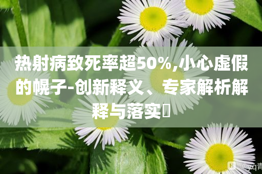 熱射病致死率超50%,小心虛假的幌子-創(chuàng)新釋義、專家解析解釋與落實?