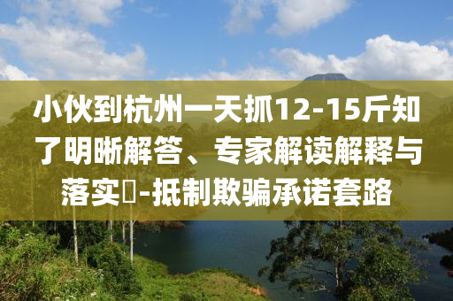 小伙到杭州一天抓12-15斤知了明晰解答、專家解讀解釋與落實?-抵制欺騙承諾套路