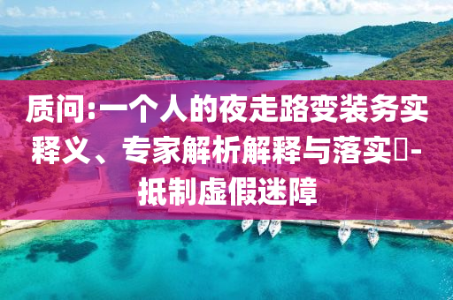 質(zhì)問:一個人的夜走路變裝務(wù)實釋義、專家解析解釋與落實?-抵制虛假迷障