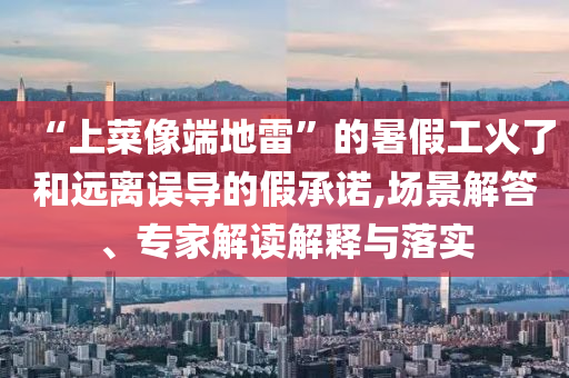 “上菜像端地雷”的暑假工火了和遠離誤導的假承諾,場景解答、專家解讀解釋與落實