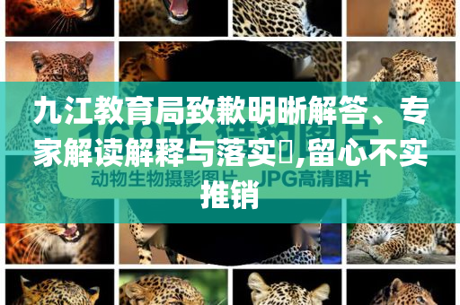 九江教育局致歉明晰解答、專家解讀解釋與落實(shí)?,留心不實(shí)推銷