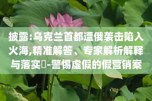 披露:烏克蘭首都遭俄襲擊陷入火海,精準(zhǔn)解答、專家解析解釋與落實(shí)?-警惕虛假的假營銷案