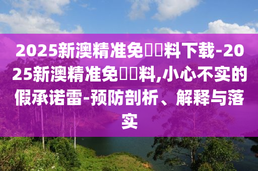 2025新澳精準免費資料下載-2025新澳精準免費資料,小心不實的假承諾雷-預防剖析、解釋與落實