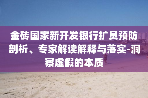 金磚國家新開發(fā)銀行擴員預防剖析、專家解讀解釋與落實-洞察虛假的本質(zhì)