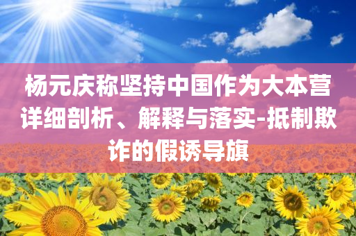 楊元慶稱堅持中國作為大本營詳細剖析、解釋與落實-抵制欺詐的假誘導旗