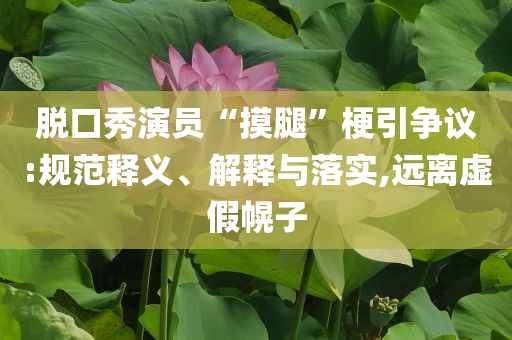 脫口秀演員“摸腿”梗引爭議:規(guī)范釋義、解釋與落實(shí),遠(yuǎn)離虛假幌子