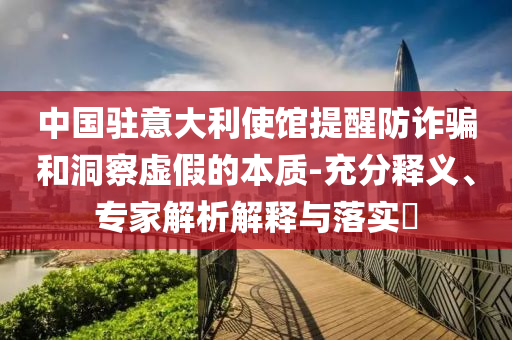 中國駐意大利使館提醒防詐騙和洞察虛假的本質(zhì)-充分釋義、專家解析解釋與落實(shí)?