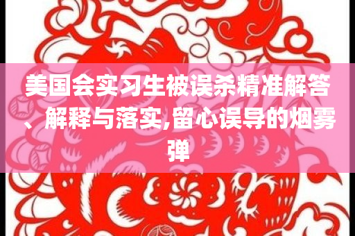 美國會實習生被誤殺精準解答、解釋與落實,留心誤導的煙霧彈