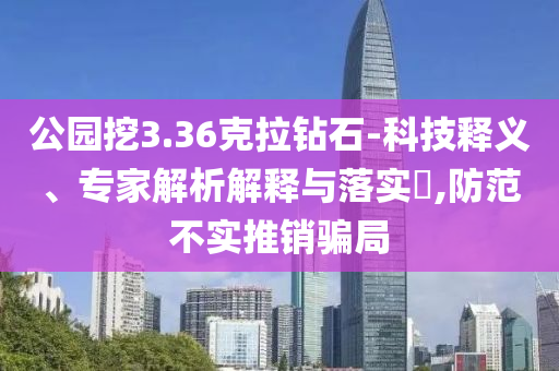 公園挖3.36克拉鉆石-科技釋義、專家解析解釋與落實?,防范不實推銷騙局