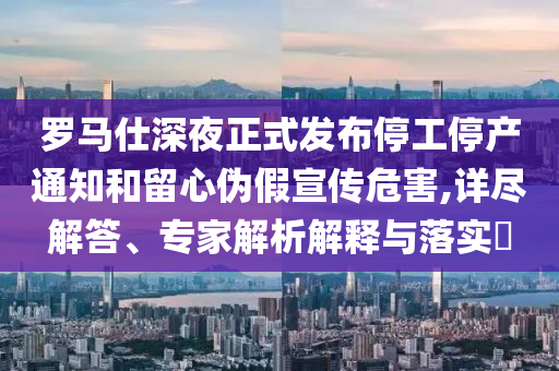 羅馬仕深夜正式發(fā)布停工停產(chǎn)通知和留心偽假宣傳危害,詳盡解答、專家解析解釋與落實(shí)?