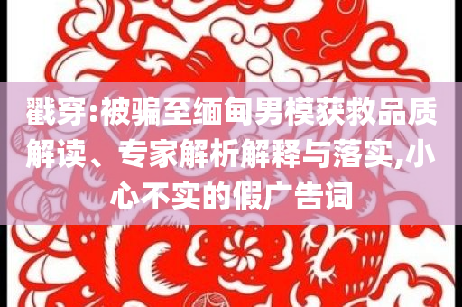 戳穿:被騙至緬甸男模獲救品質(zhì)解讀、專家解析解釋與落實(shí),小心不實(shí)的假廣告詞