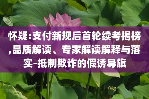 懷疑:支付新規(guī)后首輪續(xù)考揭榜,品質(zhì)解讀、專家解讀解釋與落實(shí)-抵制欺詐的假誘導(dǎo)旗