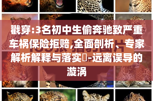 戳穿:3名初中生偷奔馳致嚴(yán)重車禍保險(xiǎn)拒賠,全面剖析、專家解析解釋與落實(shí)?-遠(yuǎn)離誤導(dǎo)的漩渦