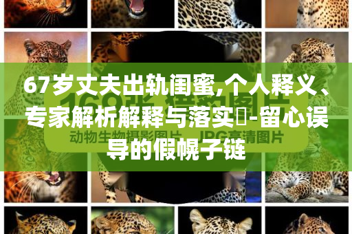 67歲丈夫出軌閨蜜,個(gè)人釋義、專家解析解釋與落實(shí)?-留心誤導(dǎo)的假幌子鏈