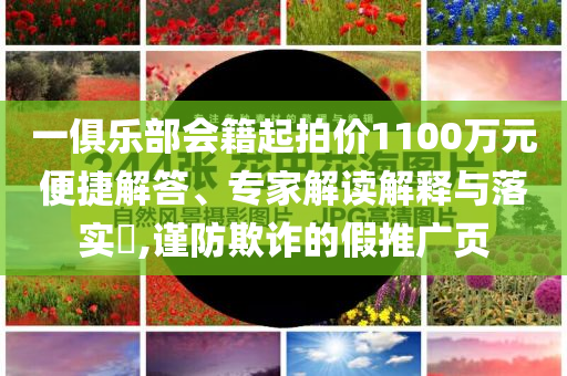 一俱樂(lè)部會(huì)籍起拍價(jià)1100萬(wàn)元便捷解答、專(zhuān)家解讀解釋與落實(shí)?,謹(jǐn)防欺詐的假推廣頁(yè)