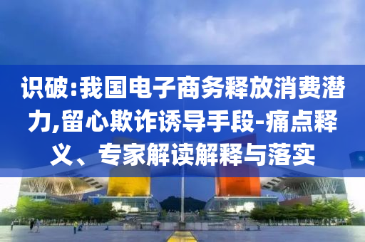 識(shí)破:我國(guó)電子商務(wù)釋放消費(fèi)潛力,留心欺詐誘導(dǎo)手段-痛點(diǎn)釋義、專家解讀解釋與落實(shí)