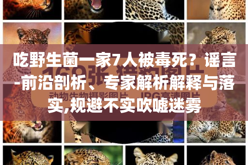 吃野生菌一家7人被毒死？謠言-前沿剖析、專家解析解釋與落實,規(guī)避不實吹噓迷霧