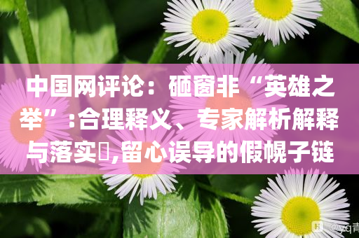 中國網(wǎng)評論：砸窗非“英雄之舉”:合理釋義、專家解析解釋與落實?,留心誤導(dǎo)的假幌子鏈